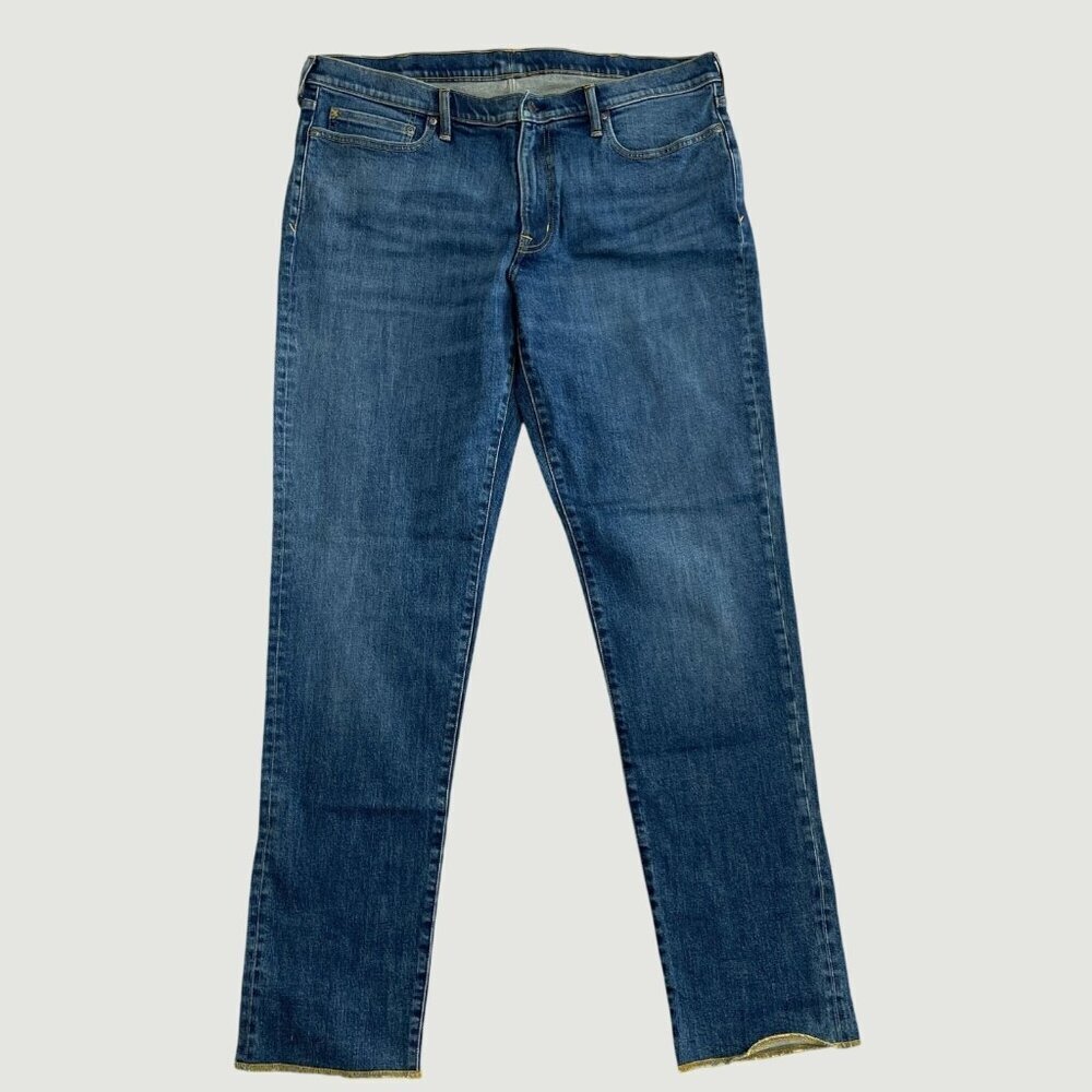 NEW Lands' End Women's Size 40x 36Modern Straight  Medium Denim Jeans * Raw hem*